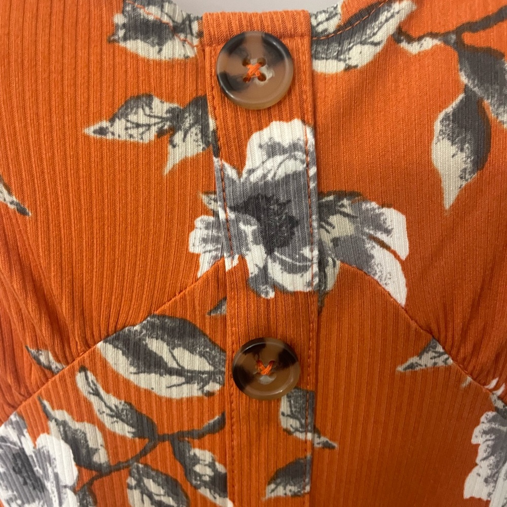 Floral Orange Dress - Picture 2 of 3